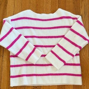 Olive Lynn Striped  Pink and White Women's Sweater🩵